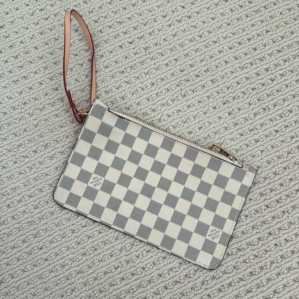 Damier Azur Neverfull MM Inspired Wristlet Wallet